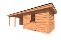 Tuinhuis met veranda plat dak 350 x 300 + 550cm Tuinhuis met veranda plat dak 350 x 300 + 550cm