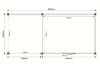 Tuinhuis met veranda plat dak 400 x 300 + 250cm