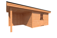 Tuinhuis met veranda plat dak 400 x 300 + 250cm