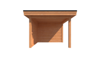 Tuinhuis met veranda plat dak 400 x 300 + 250cm