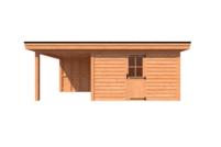 Tuinhuis met veranda plat dak 400 x 300 + 250cm