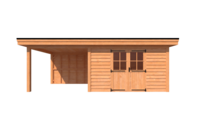 Tuinhuis met veranda plat dak 400 x 300 + 300cm Tuinhuis met veranda plat dak 400 x 300 + 300cm