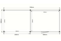 Tuinhuis met veranda plat dak 400 x 300 + 350cm Tuinhuis met veranda plat dak 400 x 300 + 350cm
