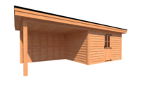 Tuinhuis met veranda plat dak 400 x 300 + 350cm Tuinhuis met veranda plat dak 400 x 300 + 350cm