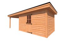 Tuinhuis met veranda plat dak 400 x 300 + 350cm Tuinhuis met veranda plat dak 400 x 300 + 350cm
