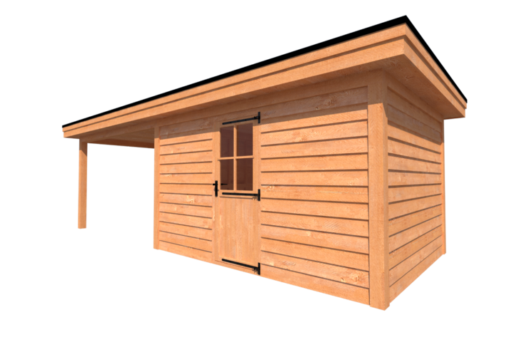 Tuinhuis met veranda plat dak 400 x 300 + 350cm Tuinhuis met veranda plat dak 400 x 300 + 350cm