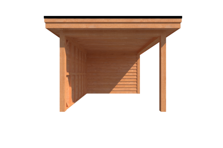 Tuinhuis met veranda plat dak 400 x 300 + 350cm Tuinhuis met veranda plat dak 400 x 300 + 350cm