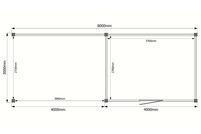 Tuinhuis met veranda plat dak 400 x 300 + 400cm Tuinhuis met veranda plat dak 400 x 300 + 400cm