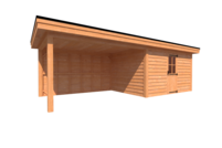 Tuinhuis met veranda plat dak 400 x 300 + 400cm Tuinhuis met veranda plat dak 400 x 300 + 400cm