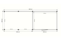 Tuinhuis met veranda plat dak 400 x 300 + 450cm Tuinhuis met veranda plat dak 400 x 300 + 450cm