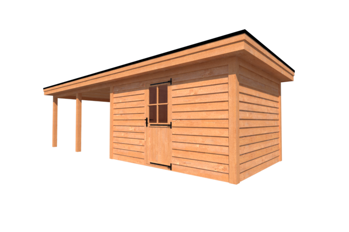 Tuinhuis met veranda plat dak 400 x 300 + 450cm Tuinhuis met veranda plat dak 400 x 300 + 450cm