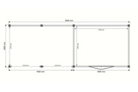 Tuinhuis met veranda plat dak 400 x 300 + 450cm Tuinhuis met veranda plat dak 400 x 300 + 450cm