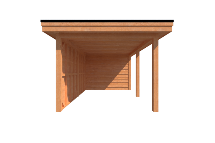 Tuinhuis met veranda plat dak 400 x 300 + 450cm Tuinhuis met veranda plat dak 400 x 300 + 450cm