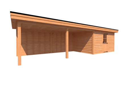 Tuinhuis met veranda plat dak 400 x 300 + 600cm Tuinhuis met veranda plat dak 400 x 300 + 600cm