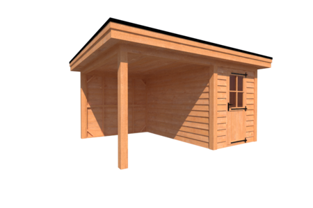Tuinhuis met veranda plat dak 200 x 350 + 250cm Tuinhuis met veranda plat dak 200 x 350 + 250cm
