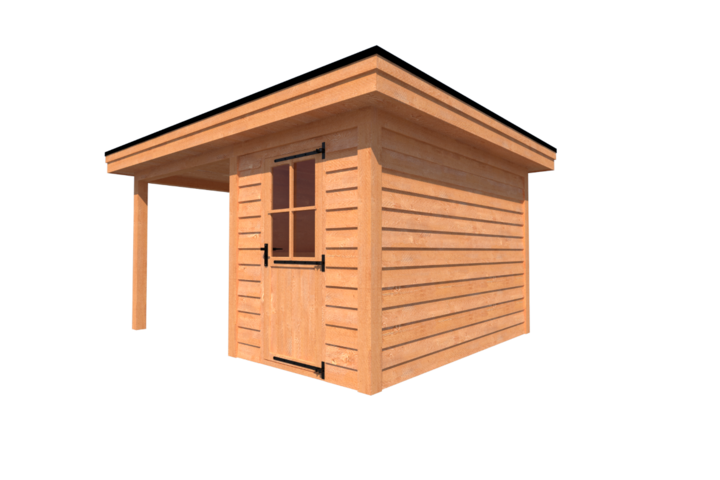 Tuinhuis met veranda plat dak 200 x 350 + 250cm Tuinhuis met veranda plat dak 200 x 350 + 250cm