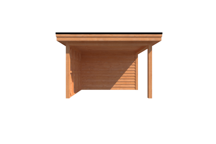 Tuinhuis met veranda plat dak 200 x 350 + 250cm Tuinhuis met veranda plat dak 200 x 350 + 250cm