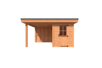 Tuinhuis met veranda plat dak 200 x 350 + 250cm Tuinhuis met veranda plat dak 200 x 350 + 250cm