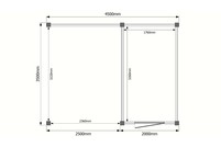 Tuinhuis met veranda plat dak 200 x 350 + 250cm Tuinhuis met veranda plat dak 200 x 350 + 250cm