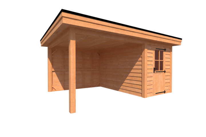 Tuinhuis met veranda plat dak 200 x 350 + 300cm Tuinhuis met veranda plat dak 200 x 350 + 300cm