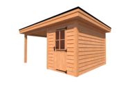 Tuinhuis met veranda plat dak 200 x 350 + 300cm Tuinhuis met veranda plat dak 200 x 350 + 300cm