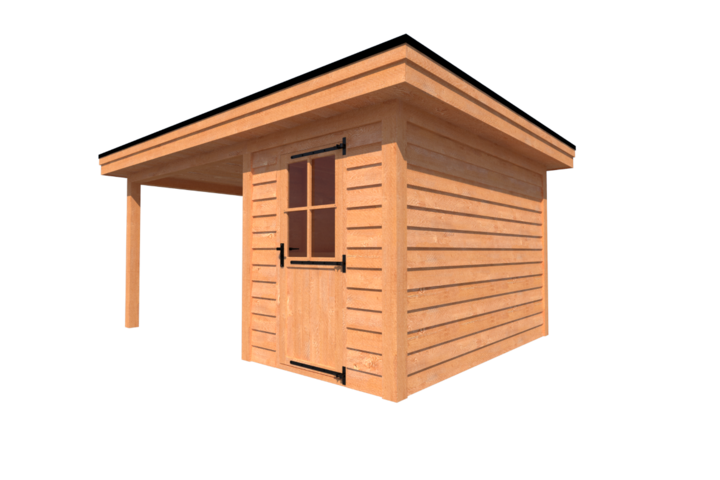 Tuinhuis met veranda plat dak 200 x 350 + 300cm Tuinhuis met veranda plat dak 200 x 350 + 300cm