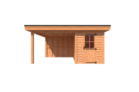 Tuinhuis met veranda plat dak 200 x 350 + 300cm Tuinhuis met veranda plat dak 200 x 350 + 300cm