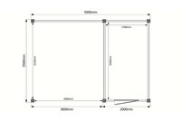 Tuinhuis met veranda plat dak 200 x 350 + 300cm Tuinhuis met veranda plat dak 200 x 350 + 300cm