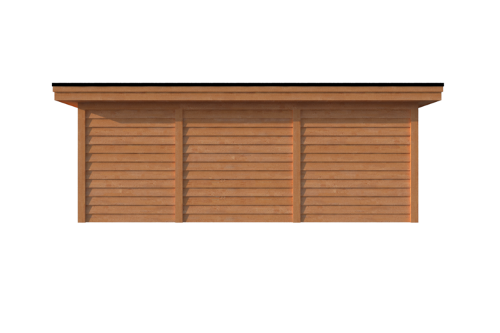 Tuinhuis met veranda plat dak 200 x 350 + 450cm