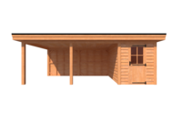 Tuinhuis met veranda plat dak 200 x 350 +500cm Tuinhuis met veranda plat dak 200 x 350 +500cm