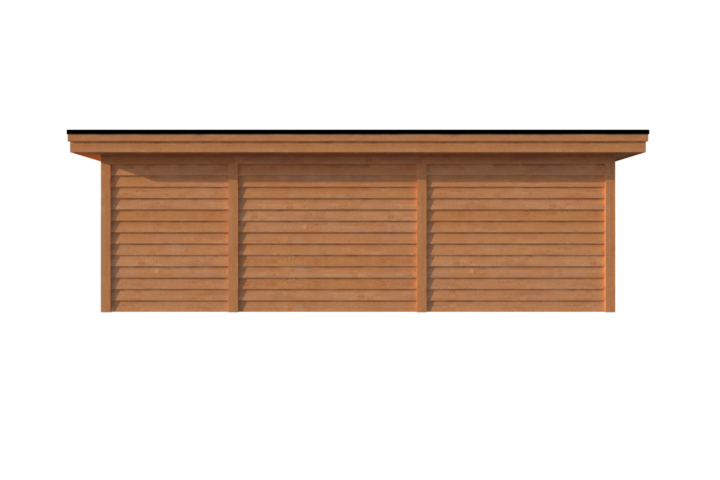 Tuinhuis met veranda plat dak 200 x 350 +550cm