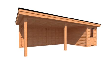 Tuinhuis met veranda plat dak 200 x 350 + 600cm Tuinhuis met veranda plat dak 200 x 350 + 600cm