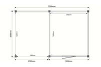 Tuinhuis met veranda plat dak 300 x 350 + 250cm Tuinhuis met veranda plat dak 300 x 350 + 250cm