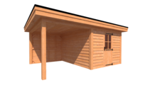 Tuinhuis met veranda plat dak 300 x 350 + 250cm Tuinhuis met veranda plat dak 300 x 350 + 250cm