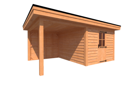 Tuinhuis met veranda plat dak 300 x 350 + 250cm Tuinhuis met veranda plat dak 300 x 350 + 250cm