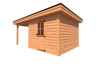 Tuinhuis met veranda plat dak 300 x 350 + 250cm Tuinhuis met veranda plat dak 300 x 350 + 250cm