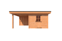 Tuinhuis met veranda plat dak 300 x 350 + 250cm Tuinhuis met veranda plat dak 300 x 350 + 250cm