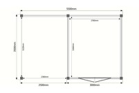 Tuinhuis met veranda plat dak 300 x 350 + 250cm