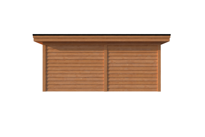 Tuinhuis met veranda plat dak 300 x 350 + 250cm