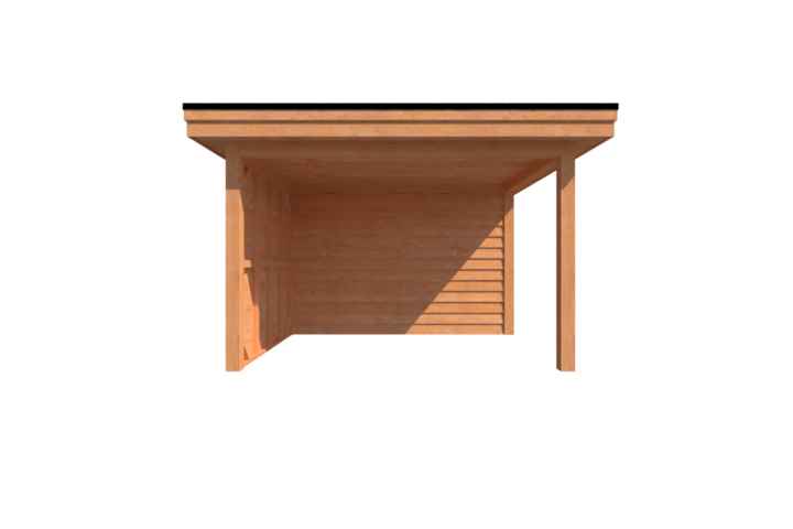 Tuinhuis met veranda plat dak 300 x 350 + 250cm