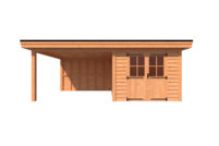 Tuinhuis met veranda plat dak 300 x 350 + 350cm