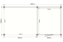 Tuinhuis met veranda plat dak 300 x 350 + 400cm Tuinhuis met veranda plat dak 300 x 350 + 400cm