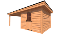 Tuinhuis met veranda plat dak 300 x 350 + 400cm Tuinhuis met veranda plat dak 300 x 350 + 400cm