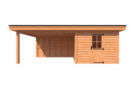 Tuinhuis met veranda plat dak 300 x 350 + 400cm Tuinhuis met veranda plat dak 300 x 350 + 400cm