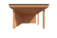 Tuinhuis met veranda plat dak 300 x 350 + 450cm Tuinhuis met veranda plat dak 300 x 350 + 450cm