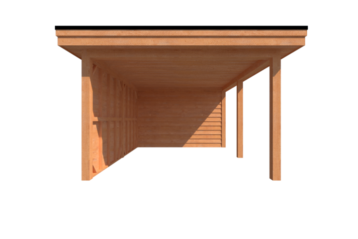 Tuinhuis met veranda plat dak 300 x 350 + 450cm Tuinhuis met veranda plat dak 300 x 350 + 450cm