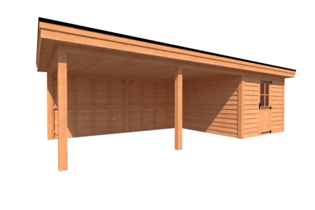 Tuinhuis met veranda plat dak 300 x 350 + 550cm Tuinhuis met veranda plat dak 300 x 350 + 550cm
