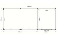Tuinhuis met veranda plat dak 300 x 350 + 550cm Tuinhuis met veranda plat dak 300 x 350 + 550cm