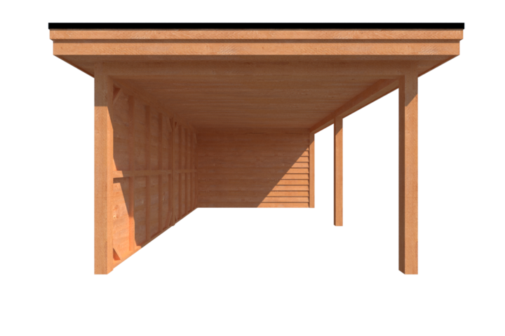 Tuinhuis met veranda plat dak 300 x 350 + 550cm Tuinhuis met veranda plat dak 300 x 350 + 550cm