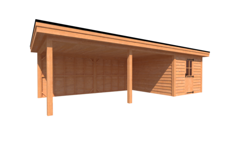 Tuinhuis met veranda plat dak 300 x 350 + 600cm Tuinhuis met veranda plat dak 300 x 350 + 600cm